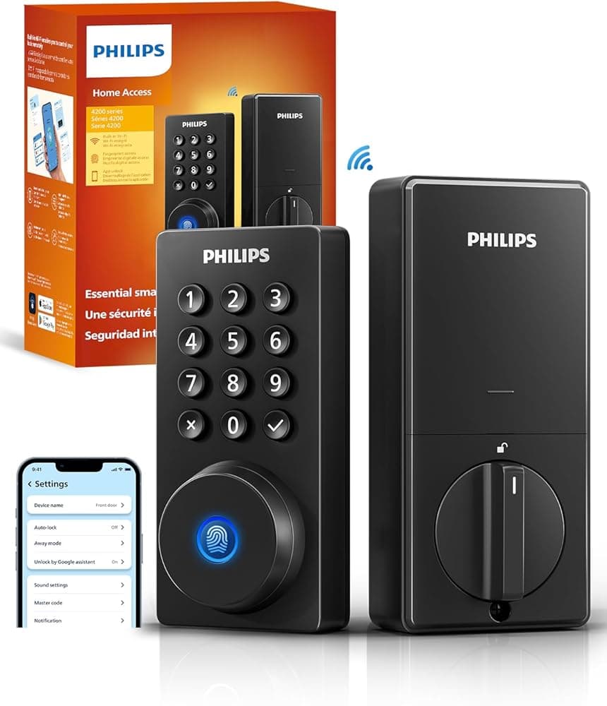 Philips Wi-Fi Door Lock, Fingerprint Passcode Smart Deadbolt
